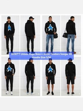 BNWTT Unisex Hugo Boss x Justin Teodoro Seeger 40 Hoodie Size S/M